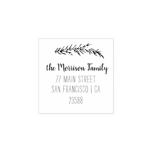 カスタムScript Family Name差出人住所 ラバースタンプ (インプリント)