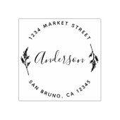 カスタムScript Family Name差出人住所 ラバースタンプ (インプリント)