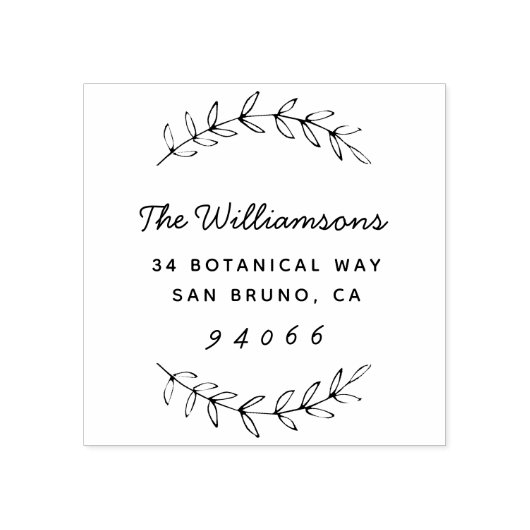 カスタムScript Family Name差出人住所 ラバースタンプ (インプリント)