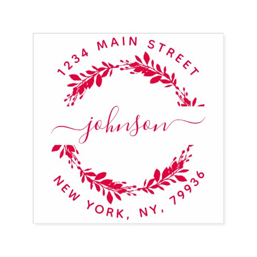 カスタムScript Family Name Round差出人住所 セルフインキングスタンプ (デザイン)