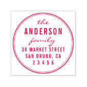 カスタムScript Family Name Round差出人住所 セルフインキングスタンプ (デザイン)