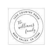 カスタムScript Family Name Round差出人住所 ラバースタンプ (インプリント)