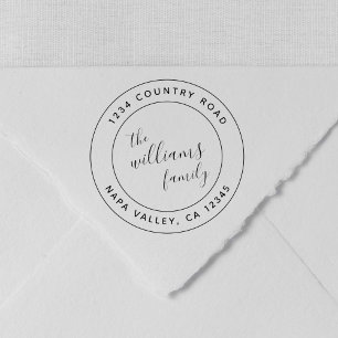 カスタムScript Family Name Round差出人住所 ラバースタンプ