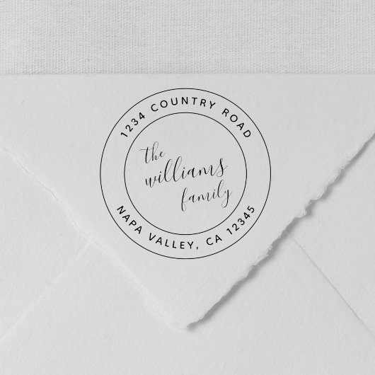 カスタムScript Family Name Round差出人住所 ラバースタンプ