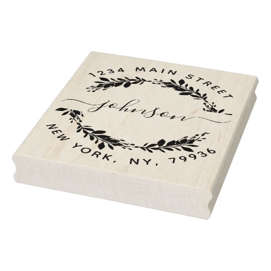 カスタムScript Family Name Round差出人住所 ラバースタンプ (スタンプ)