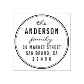 カスタムScript Family Name Round差出人住所 ラバースタンプ (インプリント)