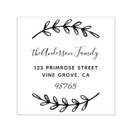 カスタムScript Folids葉リース差出人住所 セルフインキングスタンプ