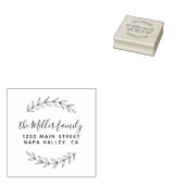 カスタムScript Name Botanical Sprig差出人住所 ラバースタンプ (押印)