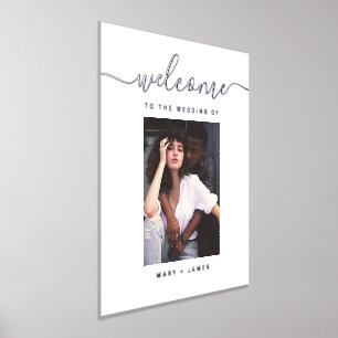 カスタムScript Photoの結婚Welcome Foil Sign 箔ポスター
