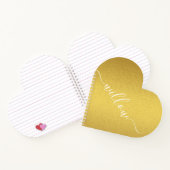 カスタムScript Signature Gold Foilハートシェイプ ノートブック (内部)