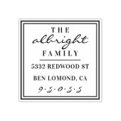 カスタムScript Squareファミリ名差出人住所 ラバースタンプ (インプリント)