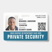 カスタムSecurity Guard IDフォトロゴ名ティール（緑がかった色） バッジ (正面)