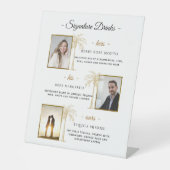 カスタムSignature Drinks金ゴールドパーム結婚の写真 台座サイン (正面)