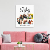 カスタムSisters Script 6 Photo Collage キャンバスプリント (インサイチュ (リビング))