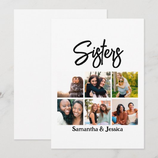 カスタムSisters Script 6 Photo Collage シーズンカード (正面/裏面)