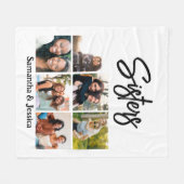 カスタムSisters Script 6 Photo Collage フリースブランケット (正面(横))