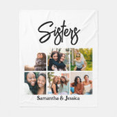 カスタムSisters Script 6 Photo Collage フリースブランケット (正面)