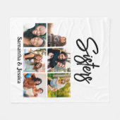 カスタムSisters Script 6 Photo Collage フリースブランケット (正面(横))