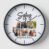 カスタムSisters Script 6 Photo Collage 壁時計 (正面)