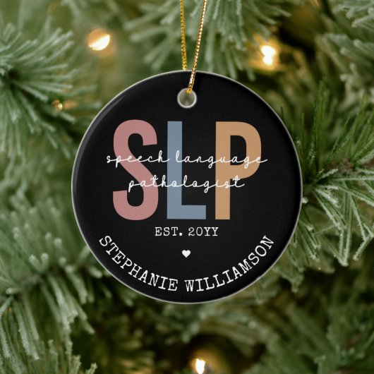 カスタムSLP発話病理士発話セラピスト セラミックオーナメント (ツリー)