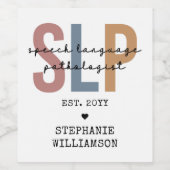 カスタムSLP発話病理士発話セラピスト ワインラベル (シングルラベル)