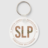 カスタムSLP言語病理医ヒョウ印刷ギフト キーホルダー (正面)