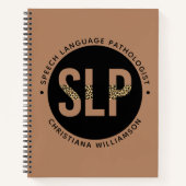 カスタムSLP言語病理医ヒョウ印刷ギフト ノートブック (正面)