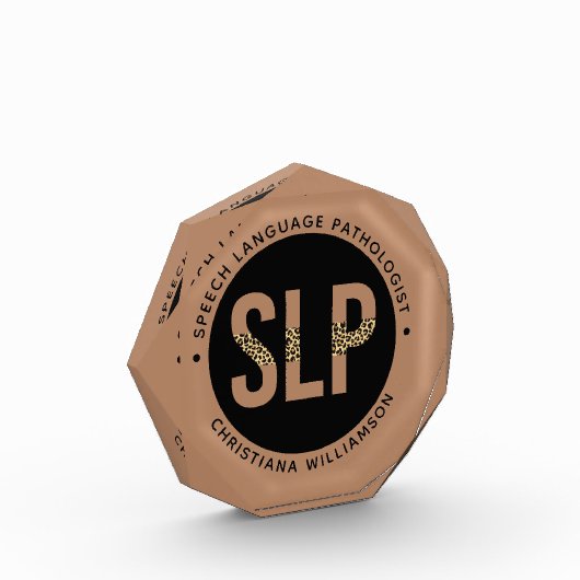 カスタムSLP言語病理医ヒョウ印刷ギフト フォトブロック (左)