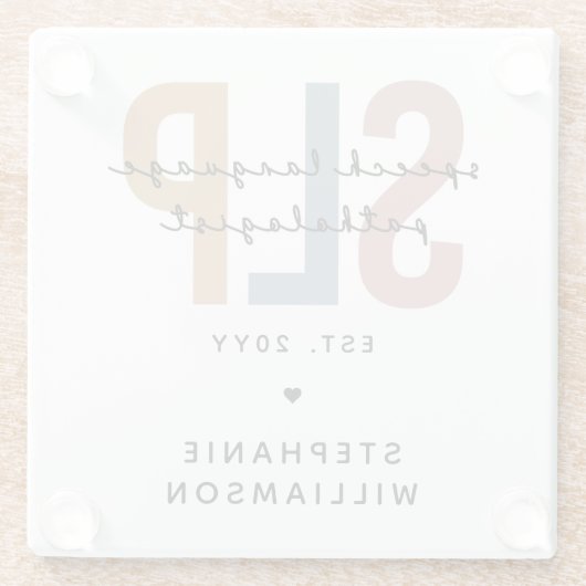 カスタムSLP言語病理学者 ガラスコースター (裏面)