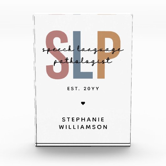カスタムSLP言語病理学者 フォトブロック (正面)