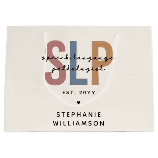カスタムSLP言語病理学者 ラージペーパーバッグ (正面)