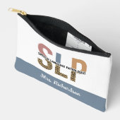 カスタムSLP音声病理医Leopard Print アクセサリーポーチ (見開き)