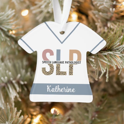 カスタムSLP音声病理医Leopard Print オーナメント (ツリー)