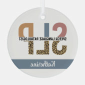 カスタムSLP音声病理医Leopard Print ガラスオーナメント (裏面)