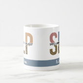 カスタムSLP音声病理医Leopard Print コーヒーマグカップ (中央)