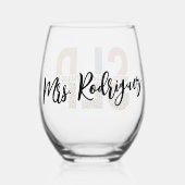 カスタムSLP音声病理医Leopard Print ステムなしワイングラス (裏面)