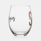 カスタムSLP音声病理医Leopard Print ステムなしワイングラス (右)