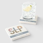 カスタムSLP音声病理医Leopard Print ストーンコースター (横)