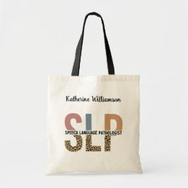 カスタムSLP音声病理医Leopard Print トートバッグ