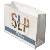 カスタムSLP音声病理医Leopard Print ラージペーパーバッグ (裏面アングル)