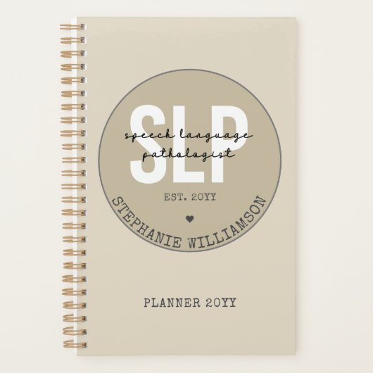 カスタムSLP音声聴覚士の音声セラピスト プランナー手帳 (正面)