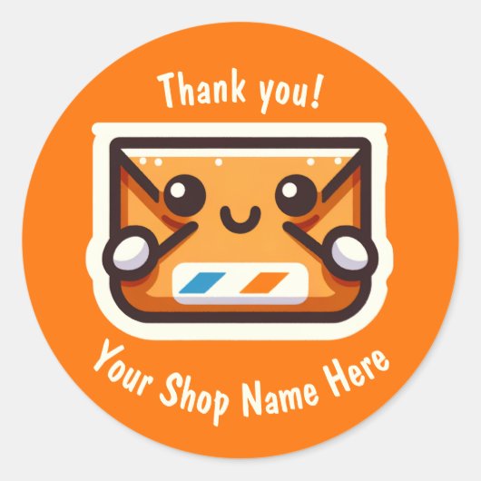 カスタムSmall Businessのステッカーに感謝 ラウンドシール (正面)