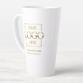 カスタムSmall Businessロゴブランドパーソナライズされた カフェラテマグ (左アングル)