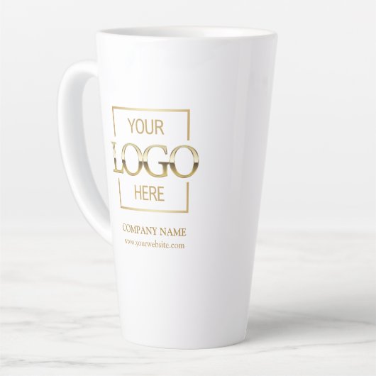 カスタムSmall Businessロゴブランドパーソナライズされた カフェラテマグ (左アングル)