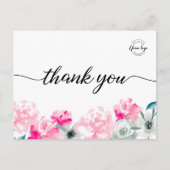 カスタムSmall Businessロゴ水カラーフローラ ポストカード (正面)