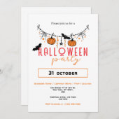 カスタムSmall Business Officeパーティーハロウィーン 招待状 (正面/裏面)