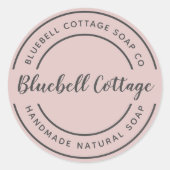 カスタムSOAPビジネススクリプトほこりっぽいピンクステッカー ラウンドシール (正面)