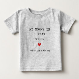 カスタムSobriity任意1年Soberマイルストーンママ ベビーTシャツ