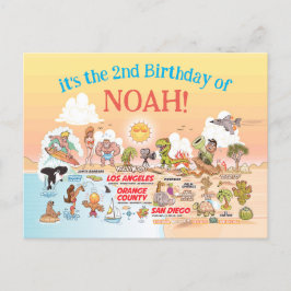 カスタムSoCal誕生日 インビテーションポストカード