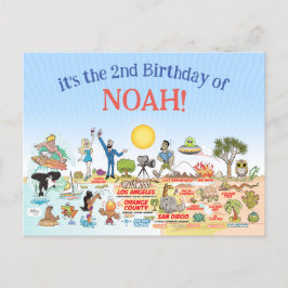 カスタムSoCal誕生日 インビテーションポストカード